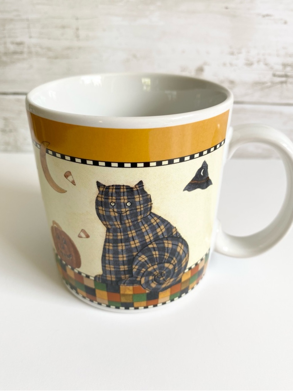 Vintage Debbie Mumm Halloween Cat Mug